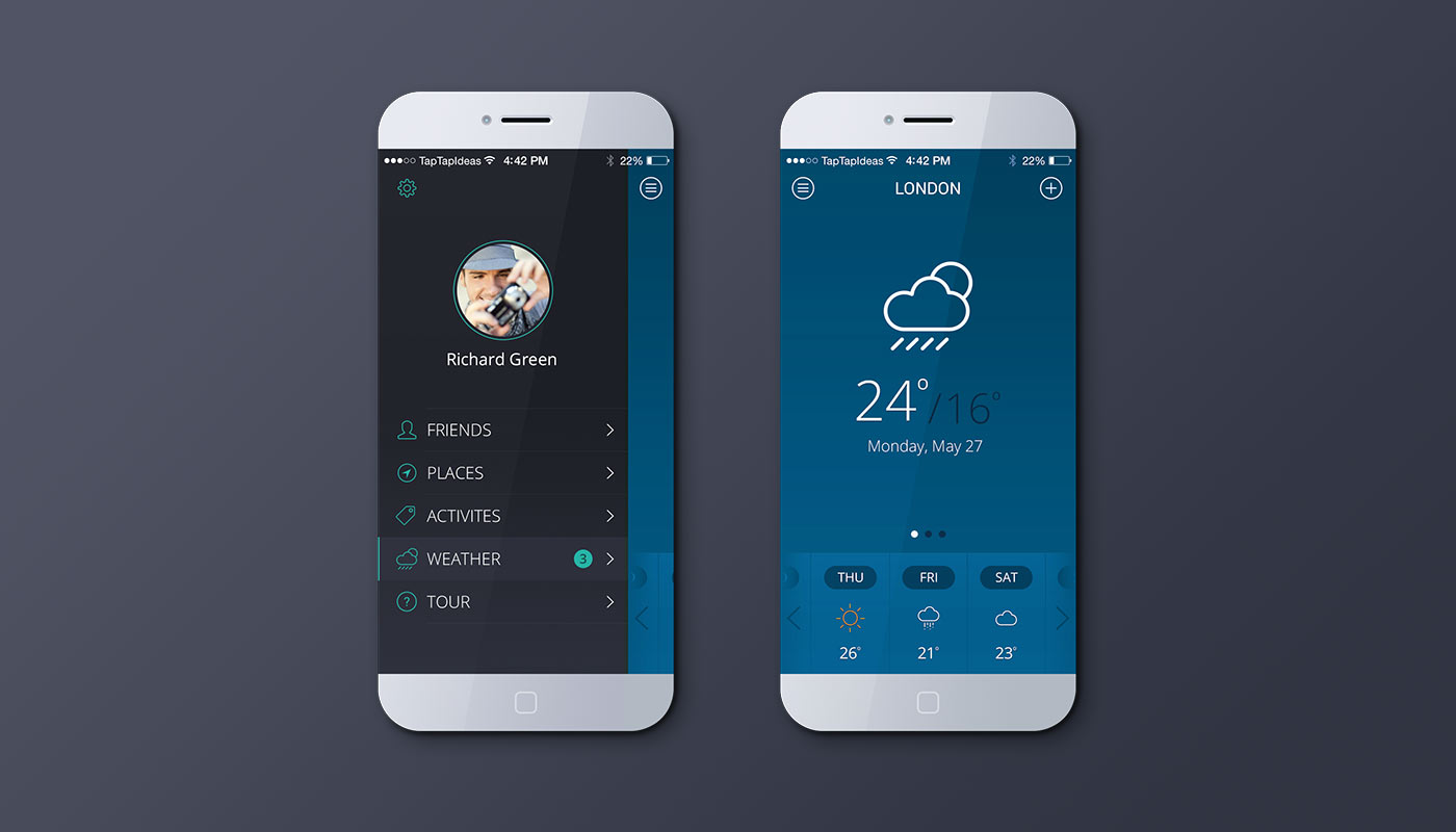 Mobile app – blue version